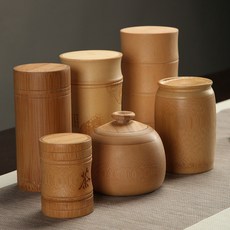 날라마켓 대나무 차 보관함 다도 휴대용 죽선적 작은 차 문자 차통, 1개, K_대형