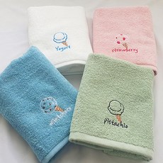 아이스크림자수 4장 1세트 수건 20수 100g 가벼운타올, 피스타치오, 피스타치오
