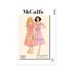 McCall's Laura Ashley Misses' 1970년대 빈티지 랩 드레스 바느질 패턴 키트 디자인 코드 M8358 사이즈 16-18-20-22-24 329046