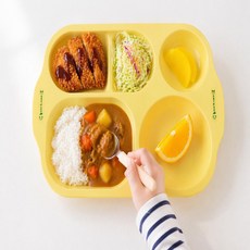 살림덕후 아기 식판 어린이집 식판 돌아기식판 옥수수 식기 이유식기, 1개, ONE