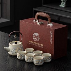 金銀錯提樑壺一壺六杯禮盒裝茶具, 雪景一壺六杯 - 禮盒裝, 1套