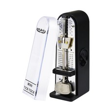 【GLEAM】迷你機械節拍器《贈厚絨束口袋》擺動式節拍器 小提琴 鋼琴 古典樂器節拍器 機械式節拍器 無電池節拍器, 黑, 1個