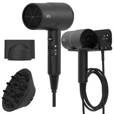 AINA 디퓨저가 있는 헤어 드라이어 여성용 블로우 드라이어 컴팩트 여행용 전문 송풍기 쿨 와인드용 키 1개 포함(베이더 블랙), AINA 디퓨저가 있는 헤어 드라이어, 여성용 블로우