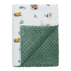 미라클 베이비 유아용 순면 블랭킷 아기 소프트 플란넬 담요, 녹색 동물