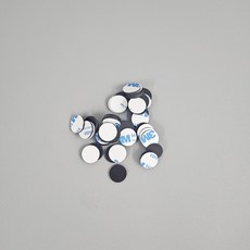 리브온 부착식 원형 고무 자석 스티커 15mm, 20개, 블랙