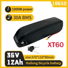 하이롱 36V 48V 52V 10AH 18650 배터리 팩 내장형 BMS 고출력 전기 이륜차, 11 36V12Ah-XT60