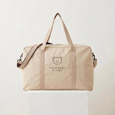 곰돌이 대용량 이불보관 가방 다용도 수납백 기저귀가방, 베이지 베이지