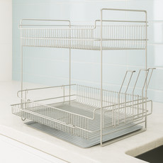 데보코 프리미엄 스테인레스 물빠짐 식기건조대, 1개, 2단