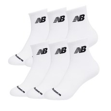 NB 뉴발란스 에브리데이 라이트웨이트 앵클 6팩 단목 스포츠 짧은 헬스 러닝 양말 화이트 LAS51486-WT, M(225-270mm)