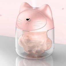 USB 고양이모양 무드등 가습기 간절기 차량용 겨울 미니 건조, 핑크