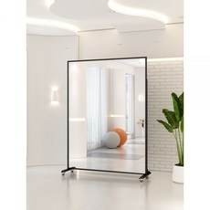 스탠드 전신 미러 바퀴 대형 전신거울 발레 댄스 요가 178cmx80cm초백색+2층