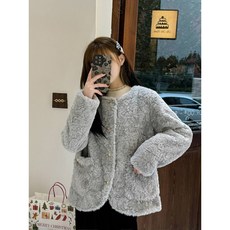 2025秋冬新款仿皮草水貂毛女外套韓版寬鬆單排扣加厚加棉毛絨大衣