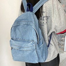 데님 백팩 통근 배낭 빈티지 가벼운 책가방N-0068