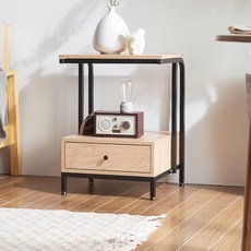 400X500 원목 서랍 협탁 침대 탁자 미니 낮은 작은, 오크, 1개