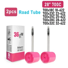 RideNow 도로 사이클링 TPU 내부 튜브 700x18 23 25 28 32 35 37 40 47C 프렌치 밸브 길이 45/65/85mm 초경량 자전거, 01 85mm, [09] 2pcs  700c36g