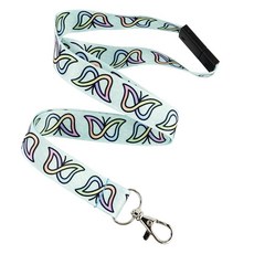 신경 다양성 인식을 위한 나비 인피니티 심볼 랜야드 - 무지개 인피니티 심볼이 있는 파스텔 배지 홀더 - ADHD 자폐증 AuDHD 및 동맹국용 교사 키체인 스트랩 (솔리드), 분리형