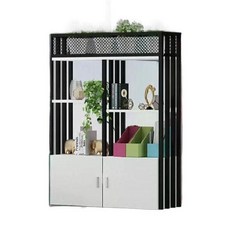 화분 파티션 사무실 조경 인테리어 공간 분리 칸막이, 4도어 80x30x128 블랙 화이트