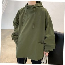 남자 카키색 후드 가을 티셔츠 패션 캐주얼 긴팔