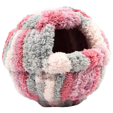 鸚鵡/蜜袋鼯/倉鼠 超柔軟保暖吊床睡窩, 毛球款鳥窩 櫻花粉, 1個