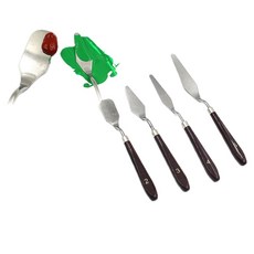 페인팅나이프 유화 아크릴 나무 손잡이 미술용 스틸 팔레트나이프 세트 똑템, 1개