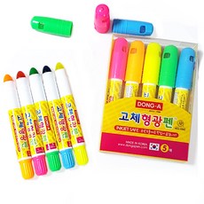 동아 고체 형광펜 5색 세트 암기 집중, 5