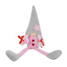 발렌타인 데이 노메스 장식에 하트 페이스가 적은 인형 장식을 더합니다, 여성 모델