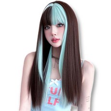 하이유니 [허리기장] 미라벨 민트 투톤 네추럴 스트레이트 통가발 66cm, 1개, 단색
