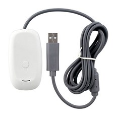Microsoft Xbox 360 슬림 게임 색상 블랙용 OSTENT USB 무선 컨트롤러 PC 노트북 컴퓨터 수신기, White, 1개