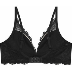 [백화점 정품] 게스언더웨어 여자 편한 속옷 데일리 통기성 노와이어 시스루 레이스 딥브이 브라렛