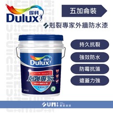 得利 A955剋裂專家外牆防水漆（5加侖裝）, 1個, 白色