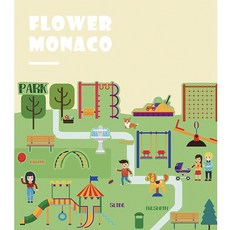 童心星球 英國正版 Flower monaco益智靜電貼-動物/家庭/戶外 靜電壁貼 兒童房裝飾, Multicolor