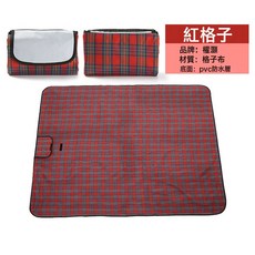 DFMEI 摺疊牛津布野餐墊防潮加厚定製防水格子戶外野餐地墊防潮墊露營墊, 紅色格子