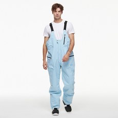 Arctic queen小眾設計連體滑雪褲男女同款背帶滑雪褲防風防水保暖雙板單板滑雪服, 淺藍色,L, 1個