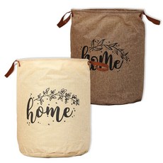 긱보드 홈 분리수거 빨래 바구니, 베이지1개+브라운1개