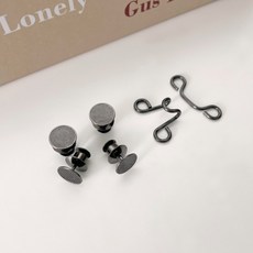 유기견 후원 요술단추 매직단추 바지 허리 줄이기 늘리기 똑딱이 청바지 수선 단추, 블랙 2세트