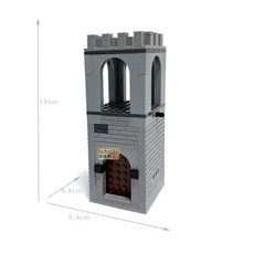 樂積木 模組化防禦工事 城堡建築積木, 1個, 角樓(高18x寬6.4公分)
