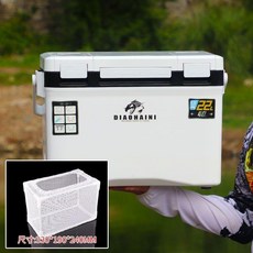 DIAOHAINI 釣魚箱 小釣箱 蝦箱 活蝦保溫箱, 22L-小釣箱- 天窗款 +蝦籠一隻