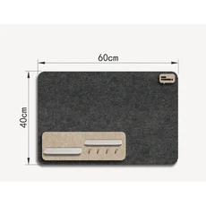 펠트 장식 보드 코르크 푸시 나무 후크가있는 홈 사진 벽 백보드 용 자체 접착 게시판 핀, Horizontal Grey, 본품 1세트