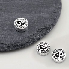 비즈톡 [SVP-07-22]순은펜던트 실버925 육자진언 옴자회문라운드(양면) 10mm (내경1.2mm) 옴자펜던트
