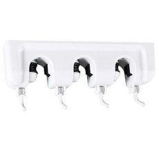 빗자루 홀더 벽 마운트 걸레 및 빗자루 행거 벽걸이 차고 보관 랙 주방 정원 도구 정리함 - 볼 슬롯 3개와 후크 4개 26 x 8.9 x 6.1cm(10.19 x 3.22, 빗자루 홀더 벽 마운트 걸레 및 빗자루 행거 벽걸이 차