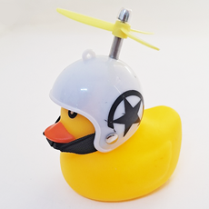 러버덕 풀세트 41종 오리벨 후미등 바이크 자전거 오토바이후미등 헬멧 프로펠러 어린이집 유치원 생일답례품, 38.화이트스타덕, 1개