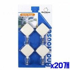 x20개 화이트 마름모 심플 벽행거 4P, 1개, 기본1