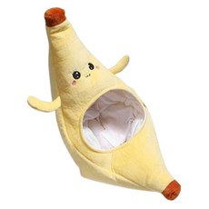 可愛香蕉造型頭套 趣味變裝派對帽 搞怪節慶頭飾, 黃香蕉, 1個