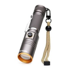 비센드 고휘도 LED 컴팩트 휴대용 손전등 후레쉬 DS51 클립 충전식 랜턴, 1개, 그레이