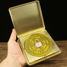 羅盤風水盤高精度隨身攜帶指南針，初學者適用三寸四寸五寸綜合盤限時特賣, 1個, 帶盒子羅盤】四寸12層+羅盤