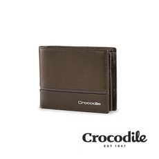 Crocodile 鱷魚皮件 真皮短夾 中性皮夾 8卡釦式零錢 雙鈔 Martin系列-0103-10905
