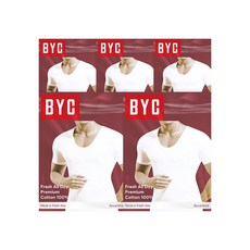 BYC 남성 후레쉬 코튼 반팔런닝 5매 BYC1915
