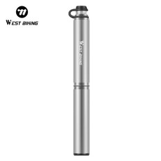 WEST BIKING 휴대용 호스 공기 펌프, 1개, Silver