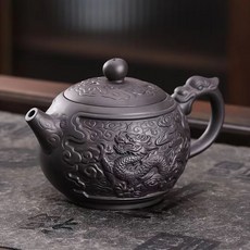 正宗紫砂壺家用大容量變色西施壺茶壺家用泡茶功夫茶具單壺泡茶器, 1個, 紫砂龍鳳壺-可斷水