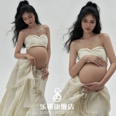만삭사진 크롭티 임산부 촬영 옷 만삭 셀프 스튜디오 의상 드레스 크롭니